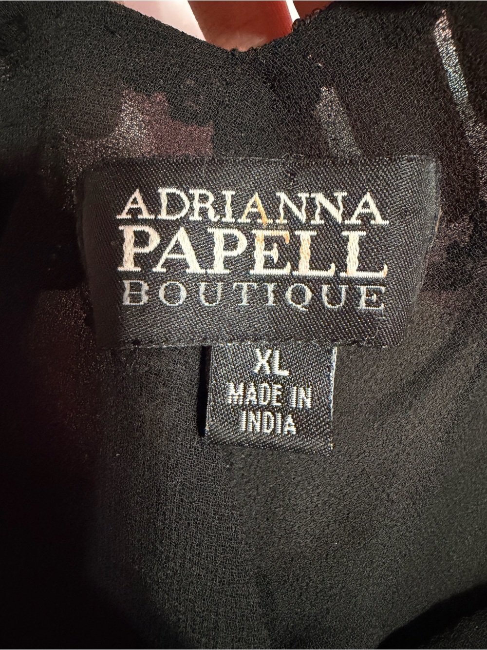 Adrianna Papell Boutique Black Chiffon Beaded Sequin V-Neck Fairy Top - Size XL - Picture 8 of 8
